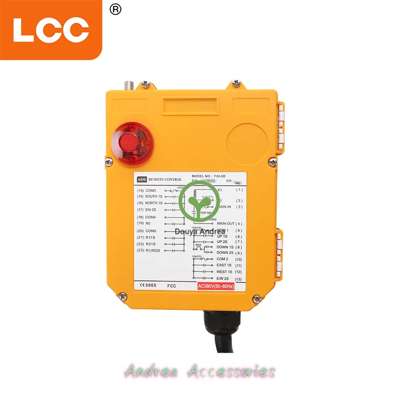 รีโมทคอนโทรลไร้สาย LCC F24-8D สำหรับเครน ตัวส่งและตัวรับสัญญาณ รีโมทคอนโทรลอุตสาหกรรมสำหรับเครน