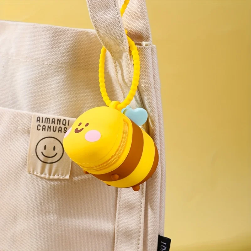 

Креативная силиконовая защитная сумка для хранения пчел с 3D мультяшным животным, кошелек для гарнитуры, милая портативная сумка для ключей в виде ракушки, маленькая сумка для монет