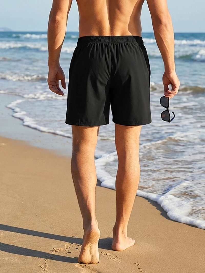 Shark Graphic Men's Board Shorts Summer Casual Beach Shorts with Mesh Liner Zipper Pockets Quick Dry Swim Trunks Bathing Suit - view 3