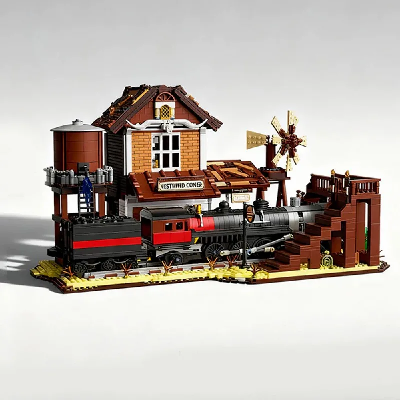 3885 قطعة محطة السكك الحديدية الغربية منزل المباني مجموعات مدينة العمارة وحدات بنة التجمع أطقم منمذجة الكبار هدية عيد الميلاد #6