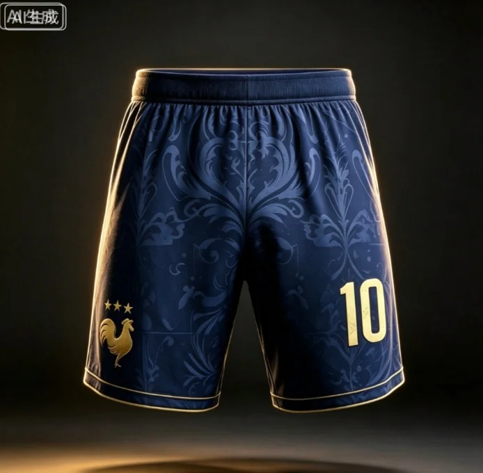 2026 Frankreich Team Mbappé Nr. 10 Fußballshorts, 3D-Allover-Print kurze Hosen, Unisex Familien-Matching Fan-Sportbekleidung für Kinder – Detail 9