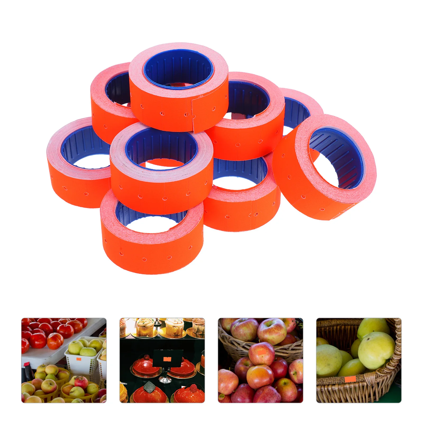 

10 Rolls Price Tag Stickers Pricemarker Labels Retail Shop Office Compatible For Mx-5500 Strong Adhesive Clear Printing Food