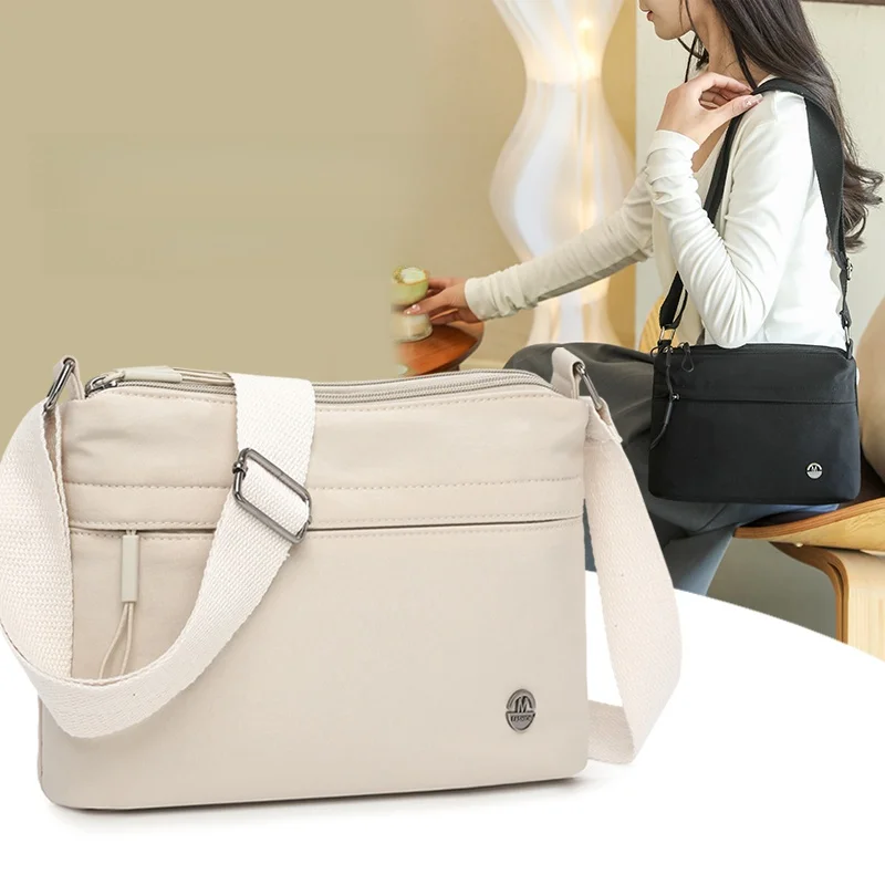 

Ice Charm 2025 New Faion женская сумка через плечо, большая нейлоновая легкая многослойная дорожная маленькая сумка Capaci, мягкая квадратная сумка в стиле авпа