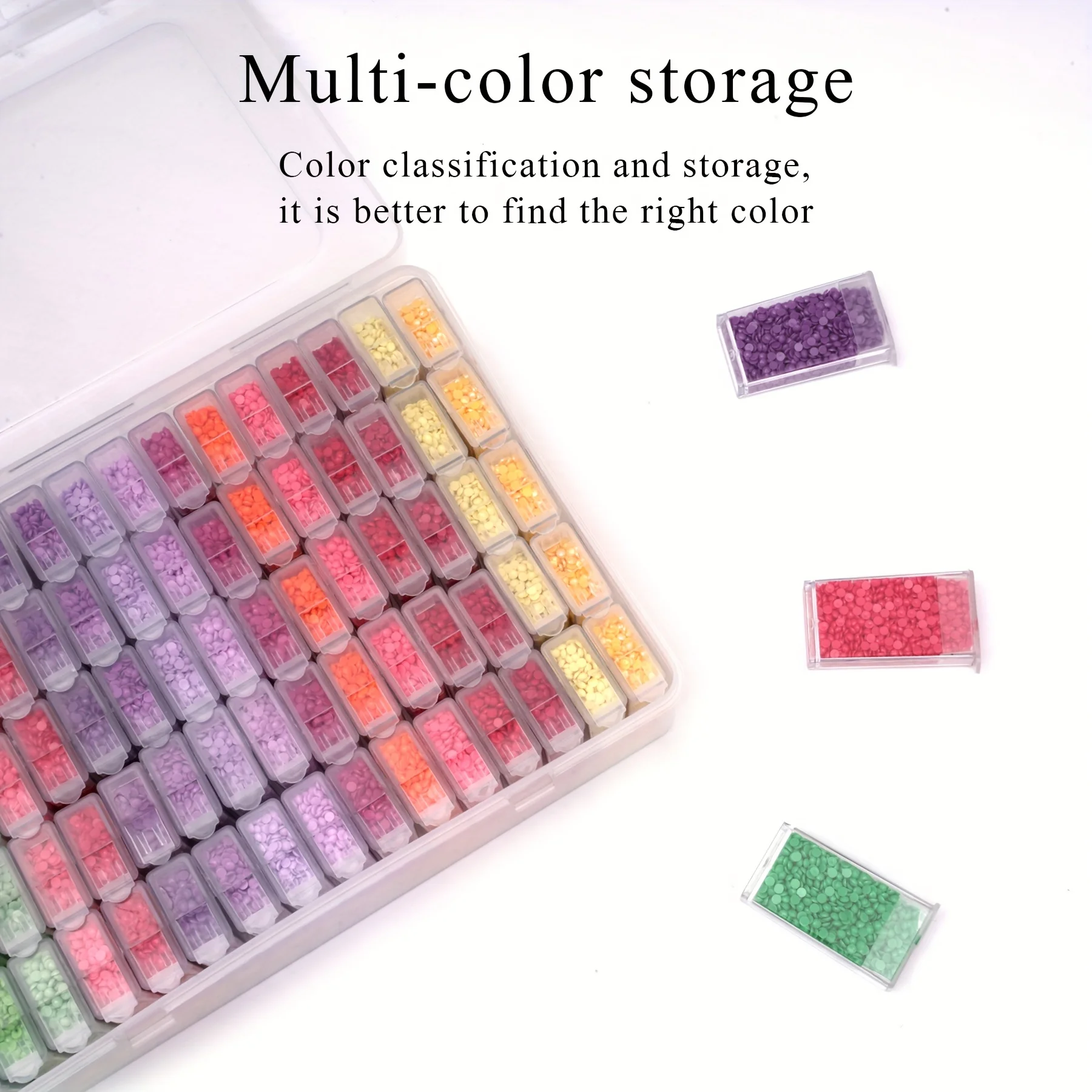Juego de caja de almacenamiento de arte con cuentas portátil de 80/120 rejillas, adecuado para almacenar uñas, cuentas y diversos artículos pequeños, joyería DIY