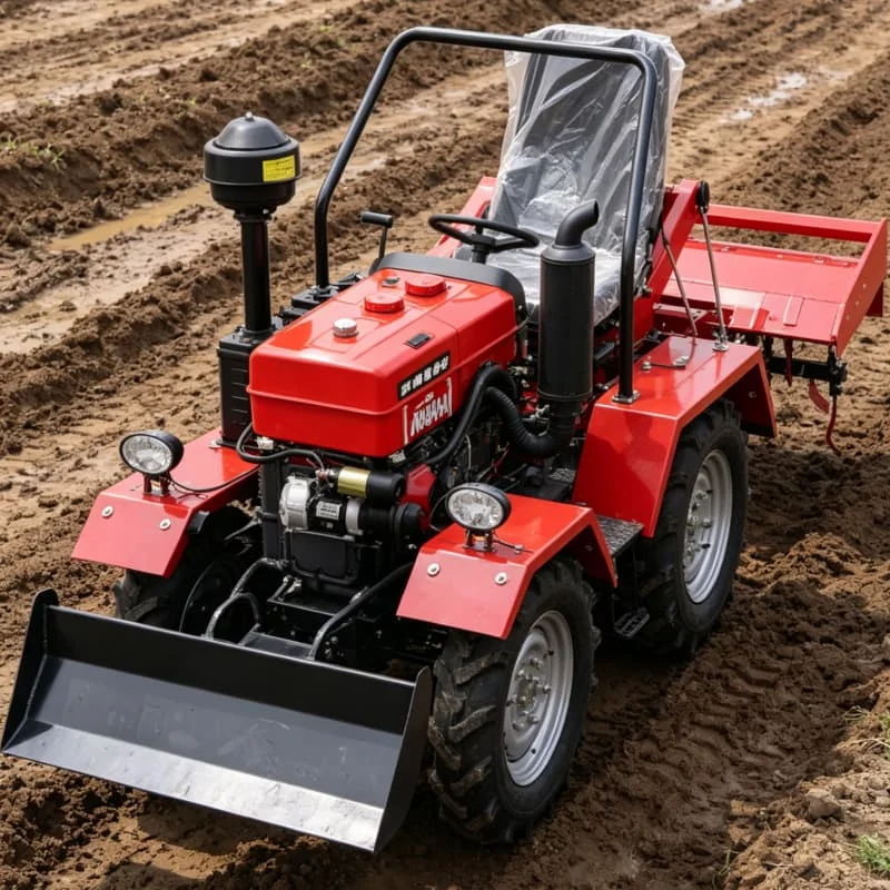 Customized High‑Power Four‑Wheel 4WD Tractor, Heavy‑Duty Agricultural Rotary Tiller,Wheeled Deep‑Tillage Machine