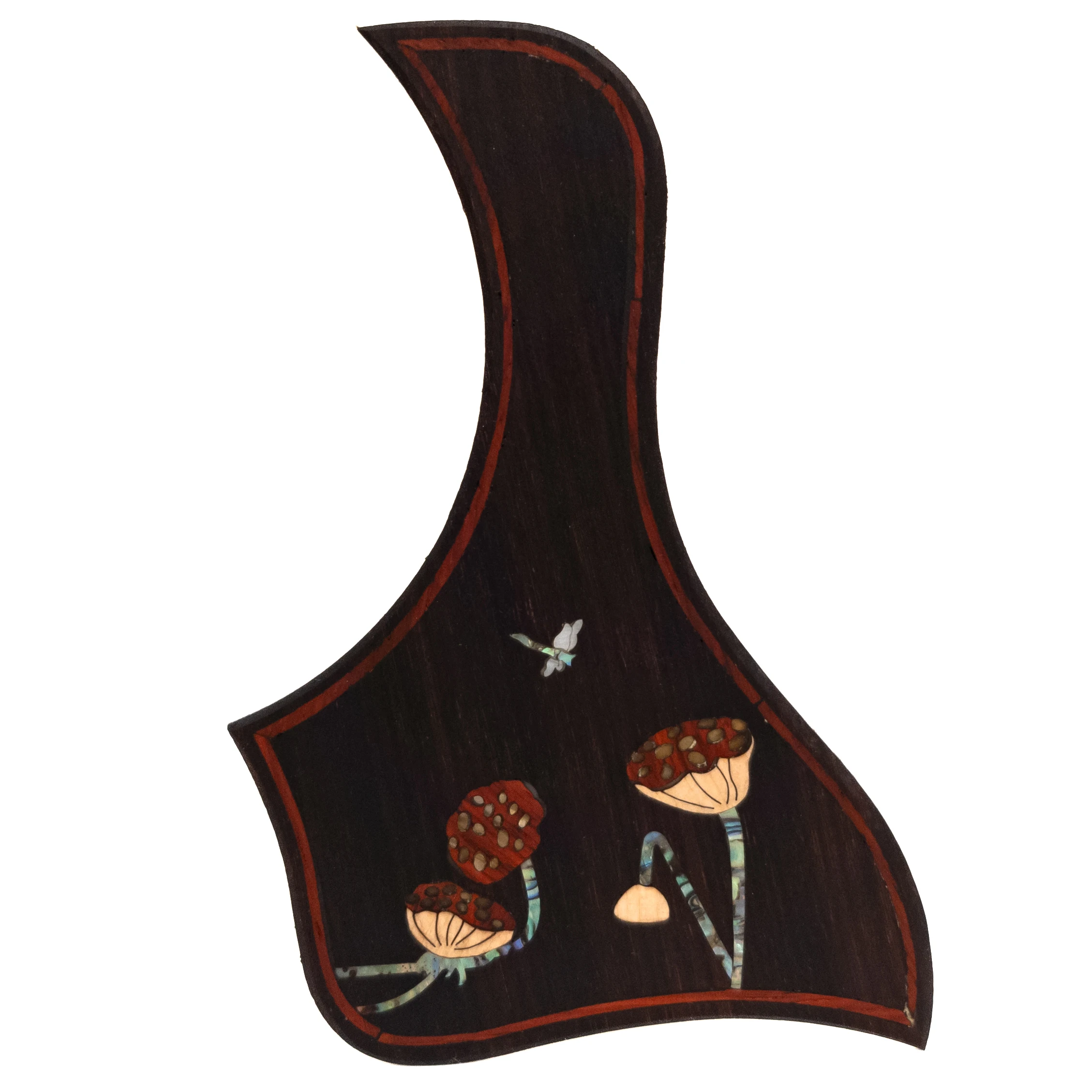 Rosewood Acoustic Guitar Pickguard Solid Wood Inlaid Inlaid Abalone Flower for 40-42 Inch Acoustic Guitar Scratch Plate