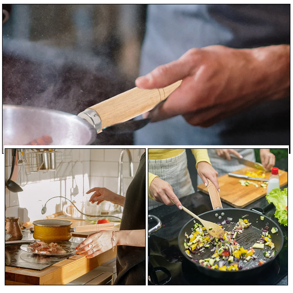 

4pcs Wooden Replacement For Pot Spatula Anti-Scald Universal Kitchen Pot Handle Replaceable Pan Handle Ergonomic