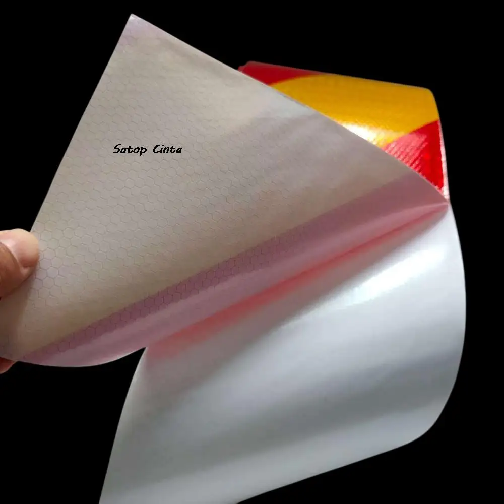 5cm/10cm/15cm/20cm*5M Right Twill Yellow-Red Reflective Stickers High Intensity Reflectors Material Waterproof Tapes For Vehicle