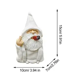Engraçado fumar anão jardim escultura ornamentos assistente gnome estátua interior ao ar livre estatueta presente casa quintal decoração 10 principais vendas estátua mago - №3