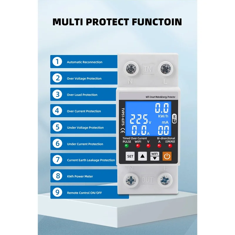 

KYCOR-Over Current Relay Switch Wifi Smart Surge Protector Timer Circuit Breaker Energy Meter Two-Way