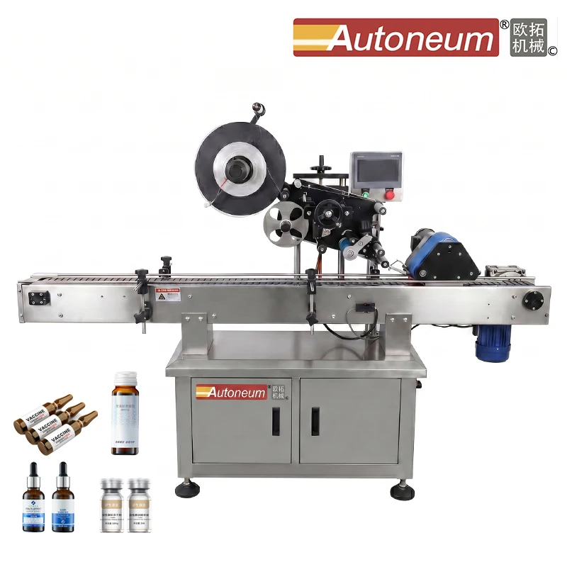 #Fully Automatic Electric Horizontal Roller Labeling Machine for Round Bottles Touchscreen High-Accuracy Energy Saving Low Noise