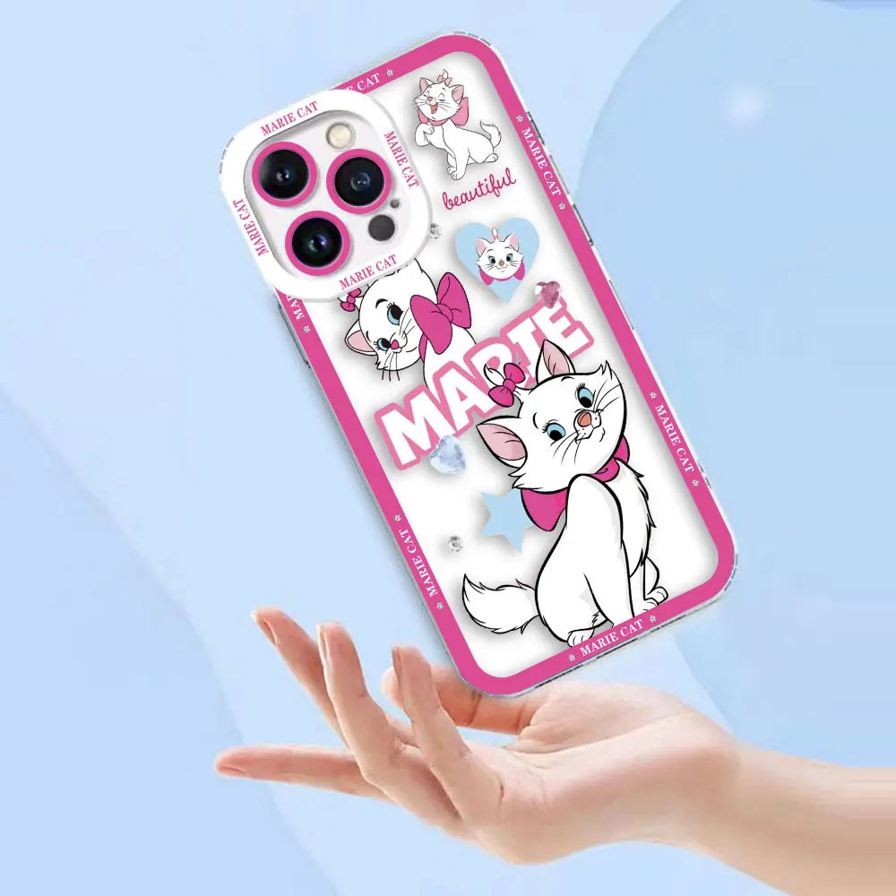 Cover Clear Phone Cqoue Case For SamsungA03 A04 A05S S10 S20 S21 S22 S23 S24 S25 FE ULTRA 5G Case The Aristocats Pink Marie Cat