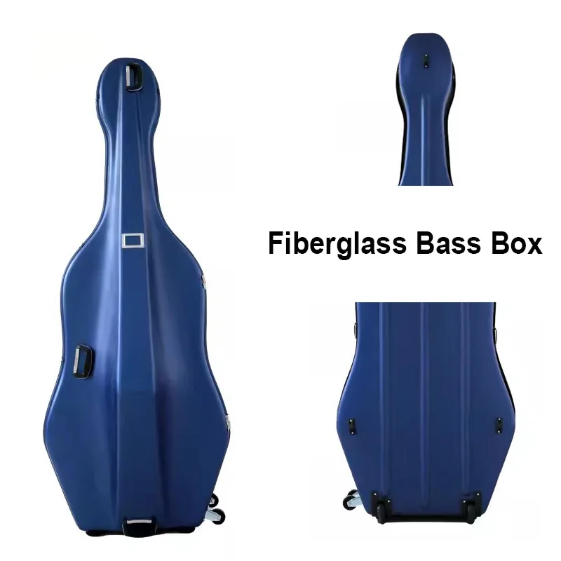 4/4 3/4 1/2 1/8 light Large Bass Case Box Backpack  Thickened  Bag Luggage Fiberglass Bass  Case with roller  Bass Accessories