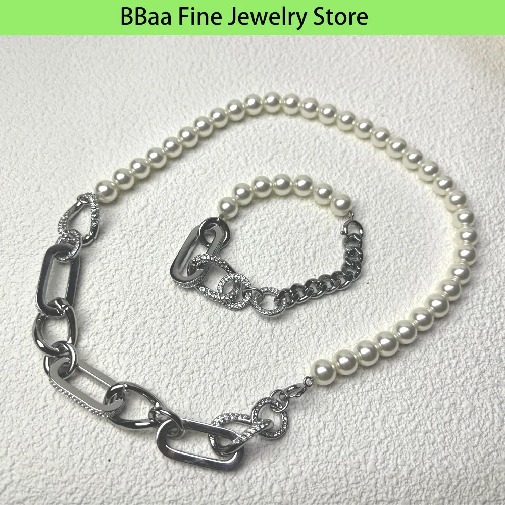 

2024 Pearl Necklace Jewelry Charm Crystal Women's Necklace Earrings Bracelet Ring High Quality Pendant Gift Wholesale