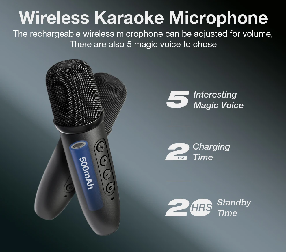 30W 2 Microphone Super Bass Portable Karaoke Bluetooth Speaker With Multiple EQs for Home - view 4