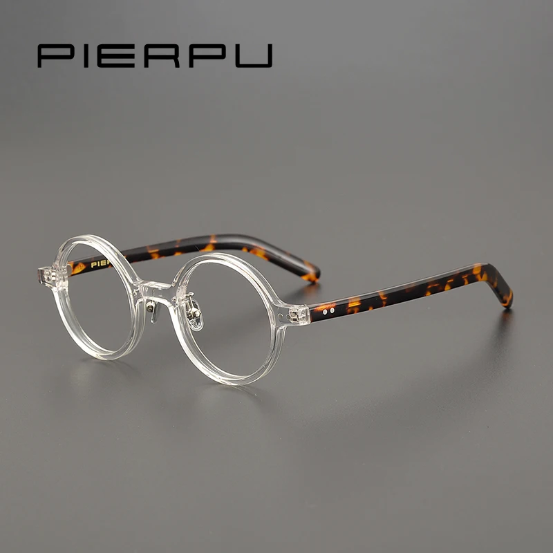 Vintage Round Acetate Glasses Frame Men Retro Prescription Myopia Eyeglasses Frame Women Japan Luxury Brand Designer Eyewear