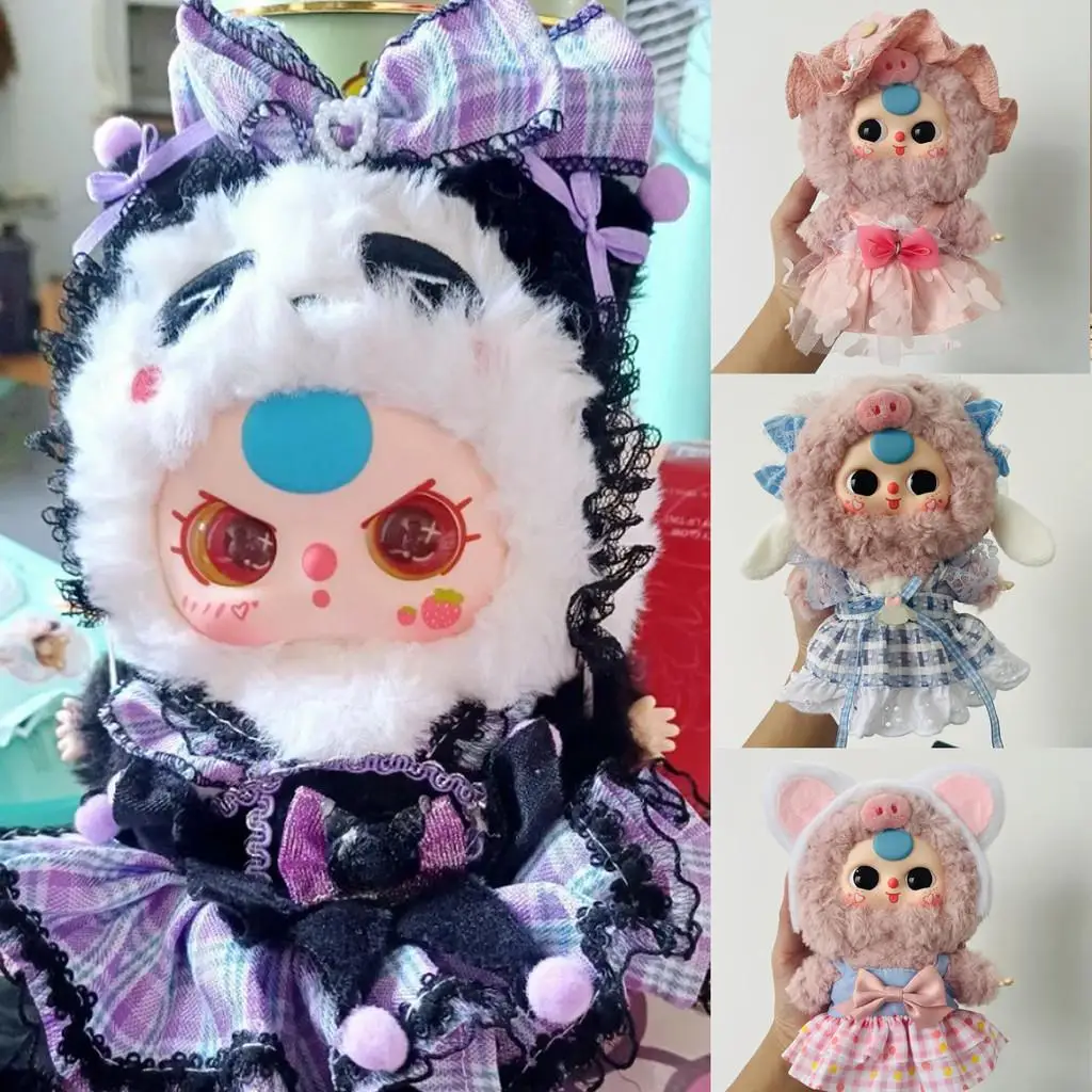 For Baby Three V 3/20CM Cotton Doll Rompers Cartoon Plush Doll Replacement Outfit Lolita Dress Doll Accessories