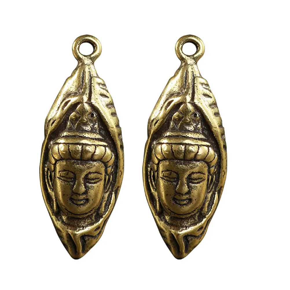 

2 шт. буддийская статуя брелок подвески латунь ретро DIY кулон ремесленные материалы прочный винтажный маленький ключ орнамент декор