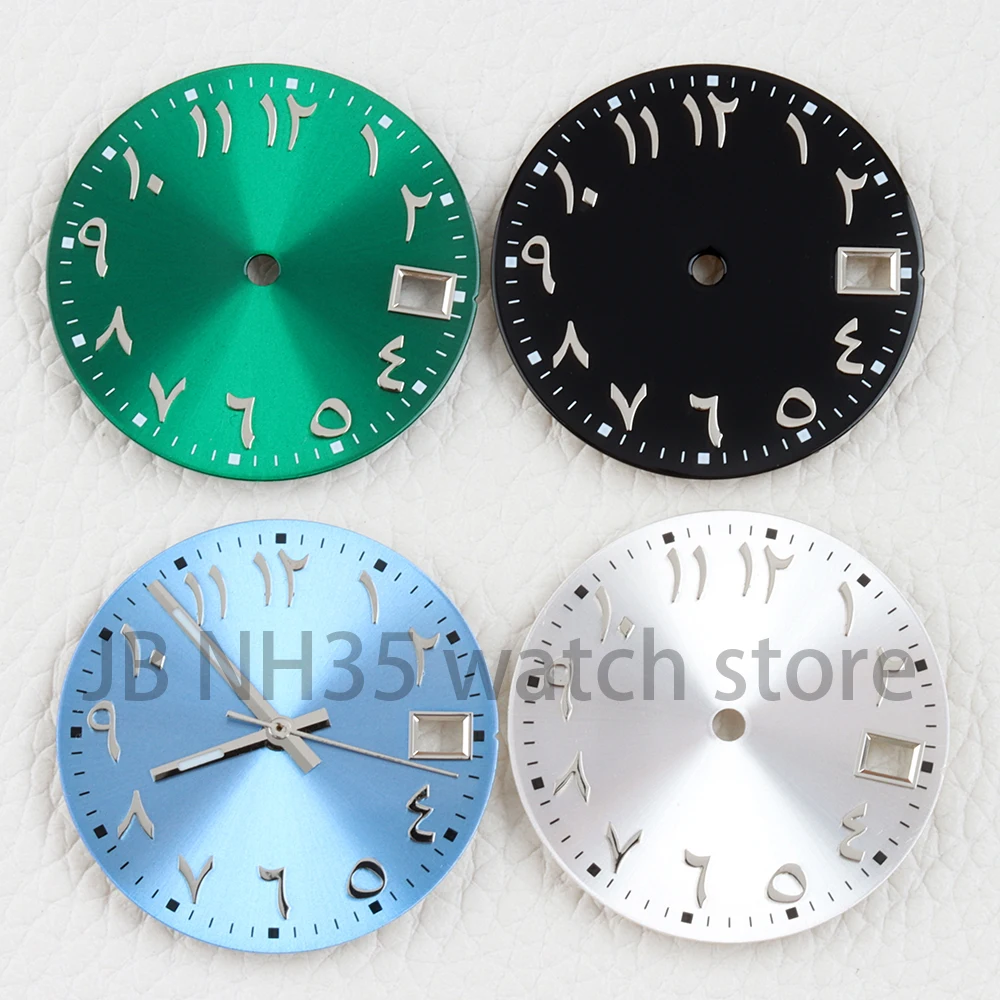 

Arabic Numerals 28.5mm NH35 Dial For Datejust Sunburst Dial Green/White/Black Watch Dial Fit NH35 NH36 Movement