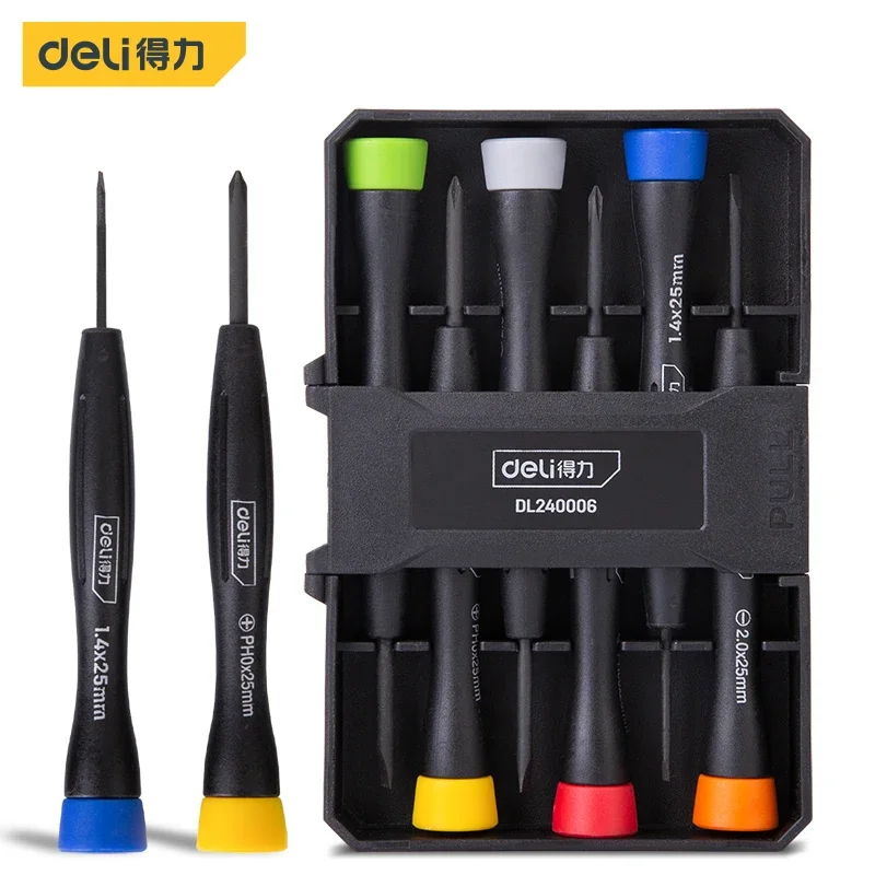 6Pcs Screwdriver Set Precision Repair Tool Kit with 6 Different Size Slotted and Philips Screwdrivers for Eyeglass Jewelry Watch