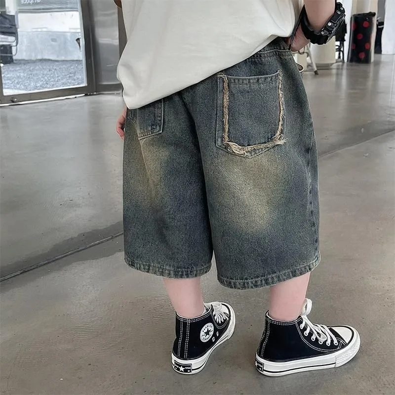1-10 Jahre Jungen-Jeansshorts RAISE, lockere Sommer-Kindershorts mit elastischem Bund, lässige Shorts für Kleinkinder und Babys, Jungen-Jeansshorts – Detail 4