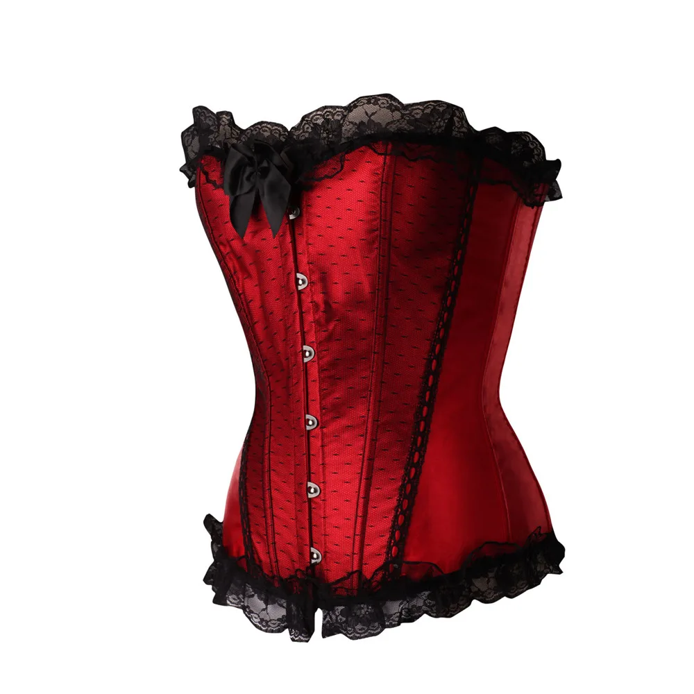 Corsets Front Buckle and Rear Strap Bustiers Waist Trainer Corset Lace Gothic Corselet Lingerie Basque