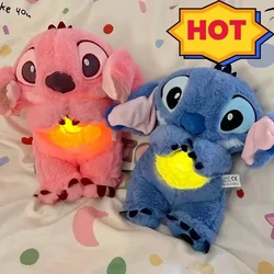 Disney Stitch Music Light Sleep Doll Breath Child Peluche Lilo&Stitch Kawaii Soothes Toy Anime Baby Toy Model Kid Birthday Gift