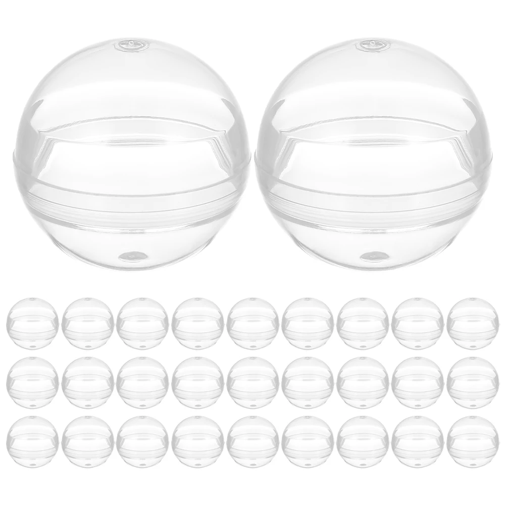 

50 Pcs Empty Round Clear Capsules Ball Fillable Balls for Claw Machine Ornament Plastic