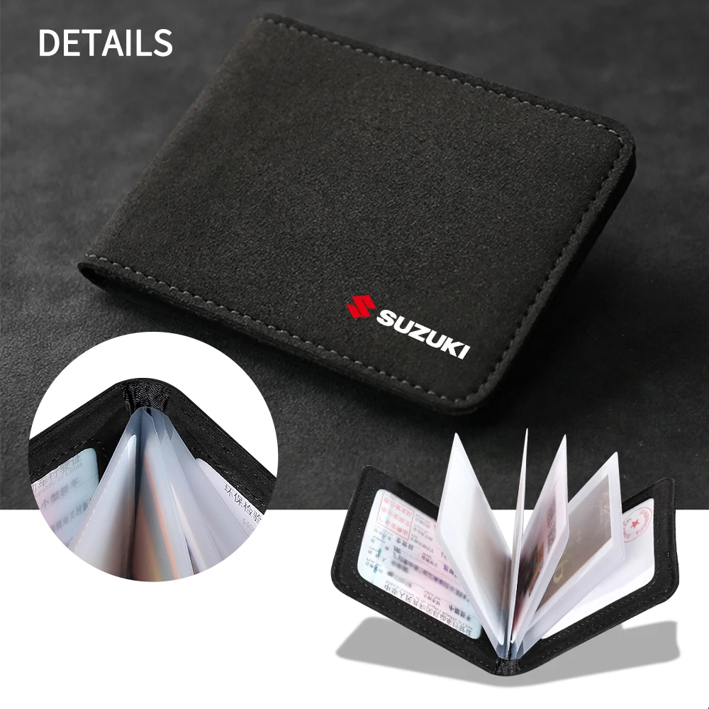 Car Driving Document Protector Case Credit Card Storage Clip for Suzuki SX4 Swift Jimny Grand Vitara ALTO IGNIS Samurai Baleno