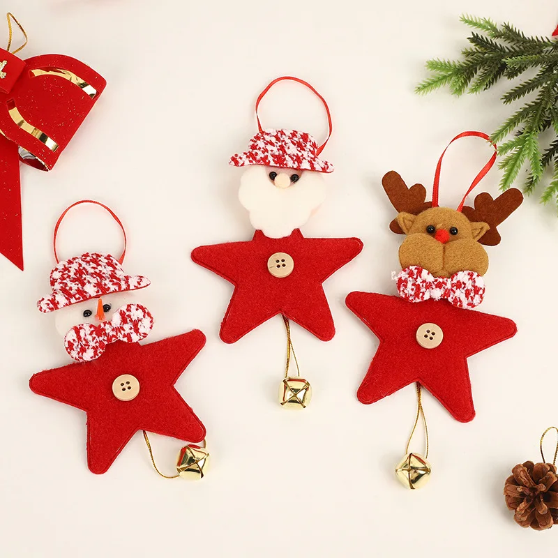 2024 Christmas Pendants Christmas Tree Decorations Santa Claus Bell Hanging Decoration Wholesale Decoracion Navideña