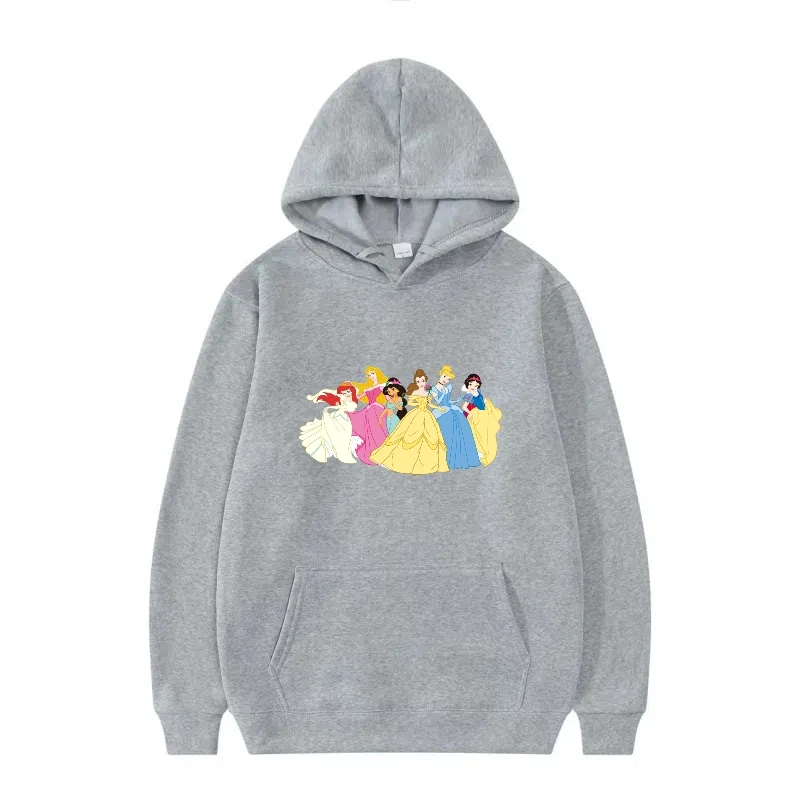 سويت شيرت نسائي بقلنسوة مطبوع عليه أزياء الأميرة الجميلة من ديزني بأكمام طويلة، ملابس فضفاضة ومريحة #3