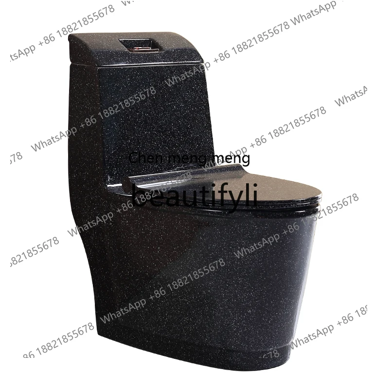 N178 Creative black stone pattern toilet, super swirl one-piece deodorant toilet, ceramic personalized toilet.