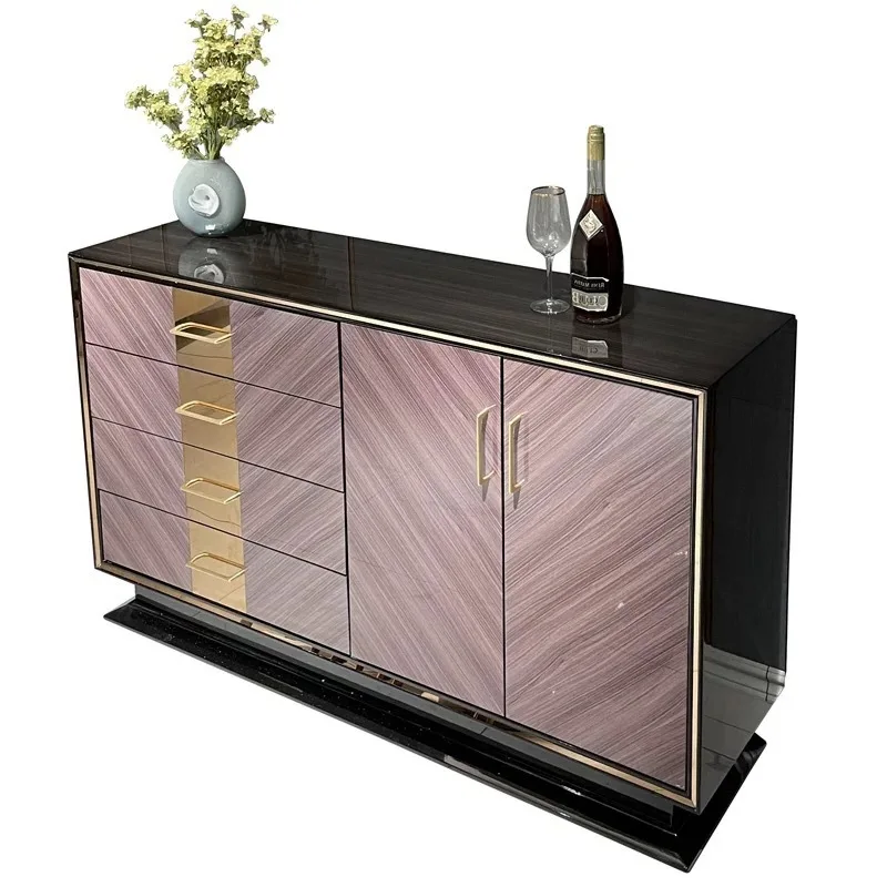 

Italian light luxury bedroom TV cabinet, Hong Kong-style entrance minimalist solid wood sideboard, high-end shoe cabinet