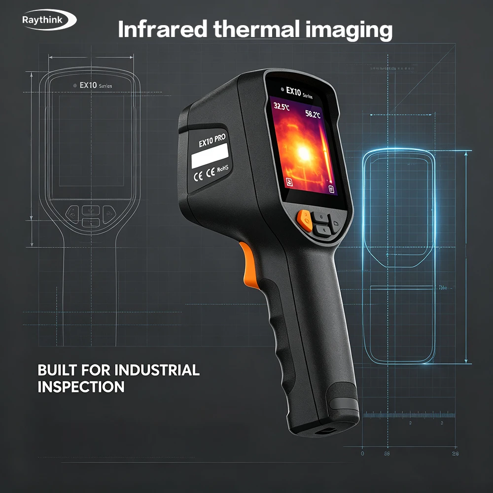 Raythink EX10 Pro Handheld Thermal Imager Dual Light Infrared Thermal Imager -20 ℃~550 ℃ Electrical Pipeline Detection Thermomet