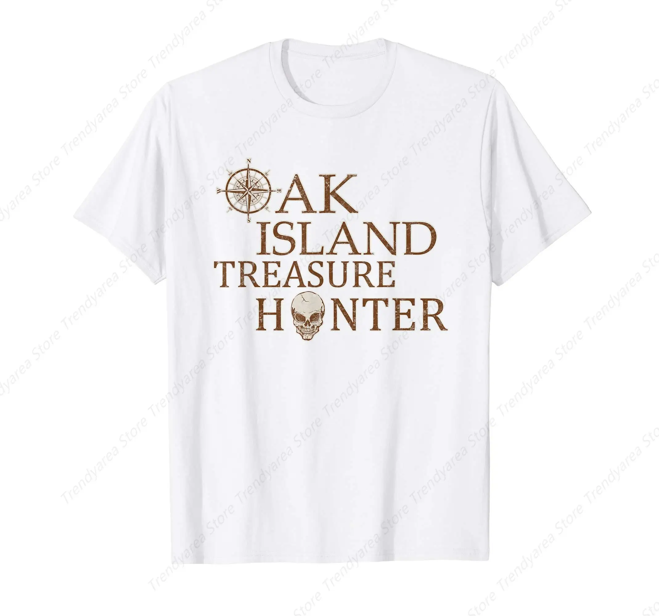 

Oak Island Treasure Hunter Vintage Skull and Compass T-Shirt