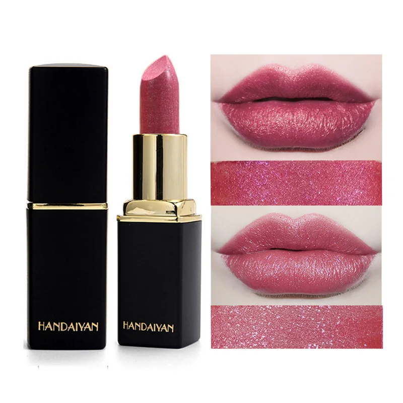 HANDAIYAN Diamond Glitter Lipstick Women Makeup Moisturizer Shimmer Lip Balm Pen Make Up Cosmetics Metallic Shine Lip Stick 3.8g