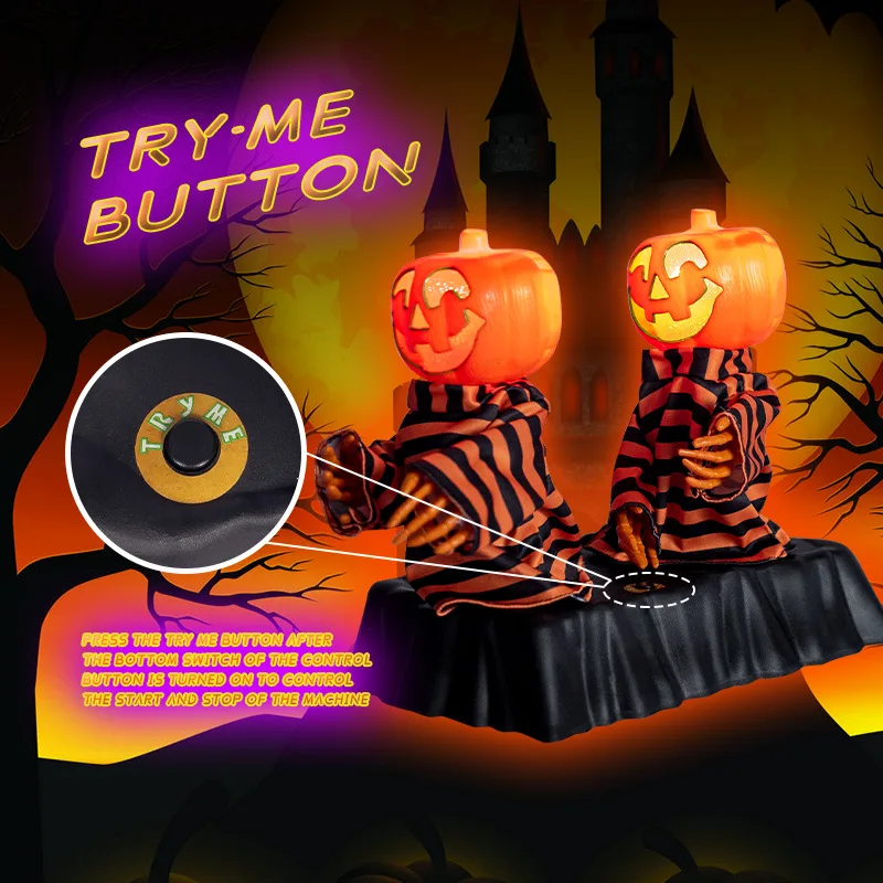 Halloween Electric Duo Tricked Pumpkin Ghosts Voice-activated Induction Tricked Skeleton Dancing Musical Toys Decoration