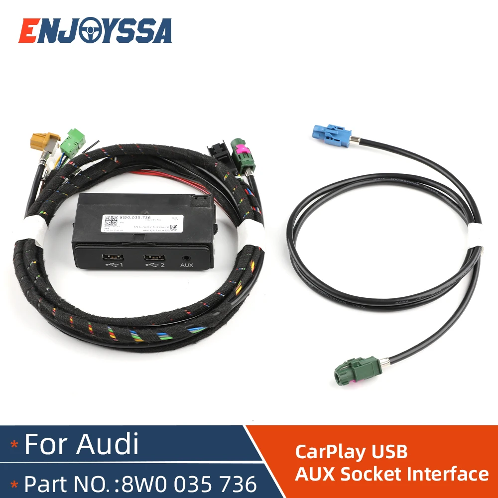 For VW Audi A4 B9 A5 B9 Q5 8W MIB 2 CarPlay MDI USB AUX IN Plug Cable Harness 8W0035736