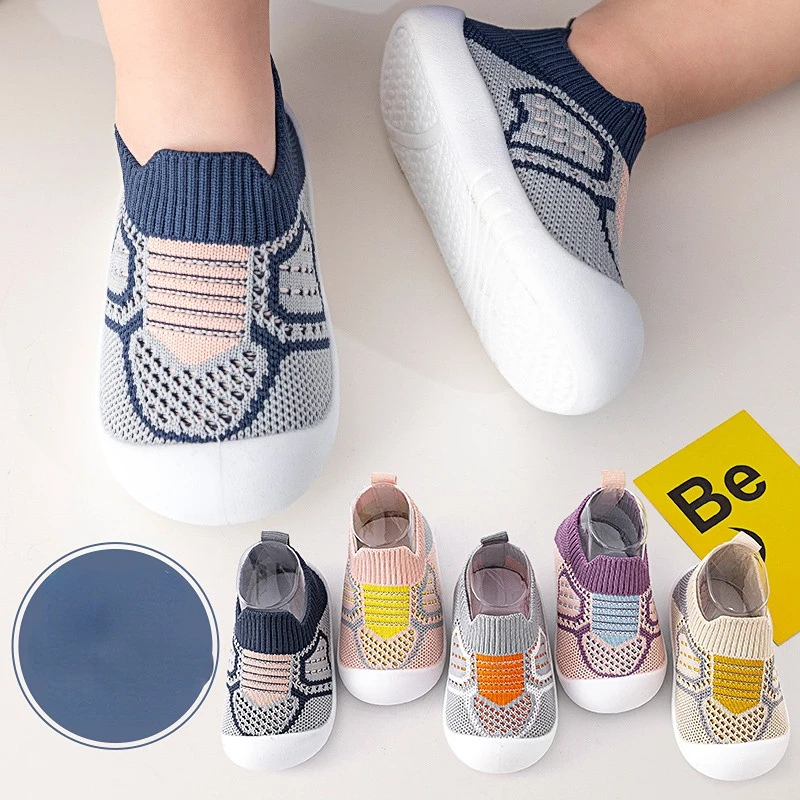 Baby Shoes Anti-slip Breathable Infant Crib Floor Socks with Rubber Sole for Children Boys Mesh Shoes Soft Bottom Baby Girl 아기신발