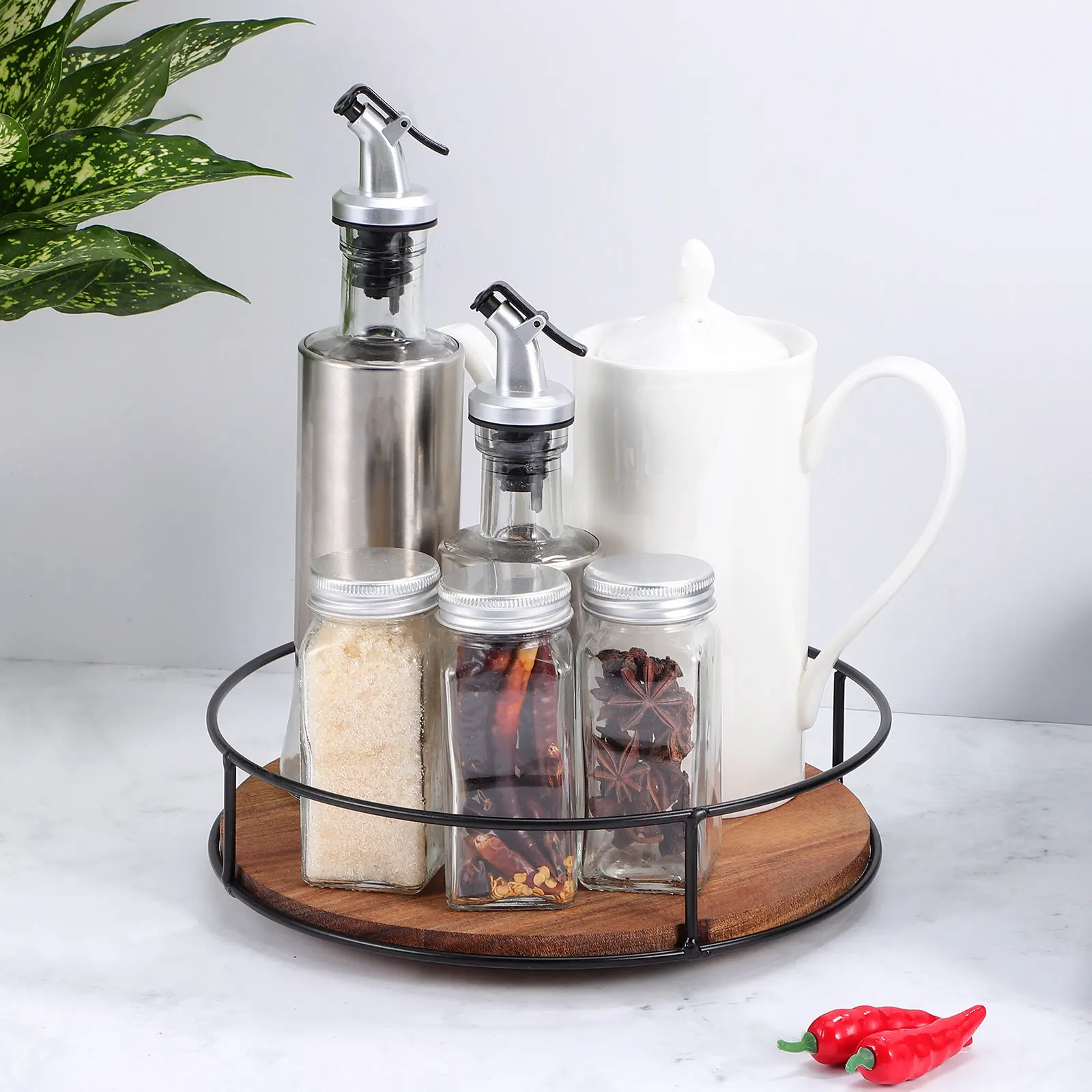 

Премиальный деревянный вращающийся поднос-органайзер для ключей, косметики, украшений, декора для чайного столика и туалетного столика