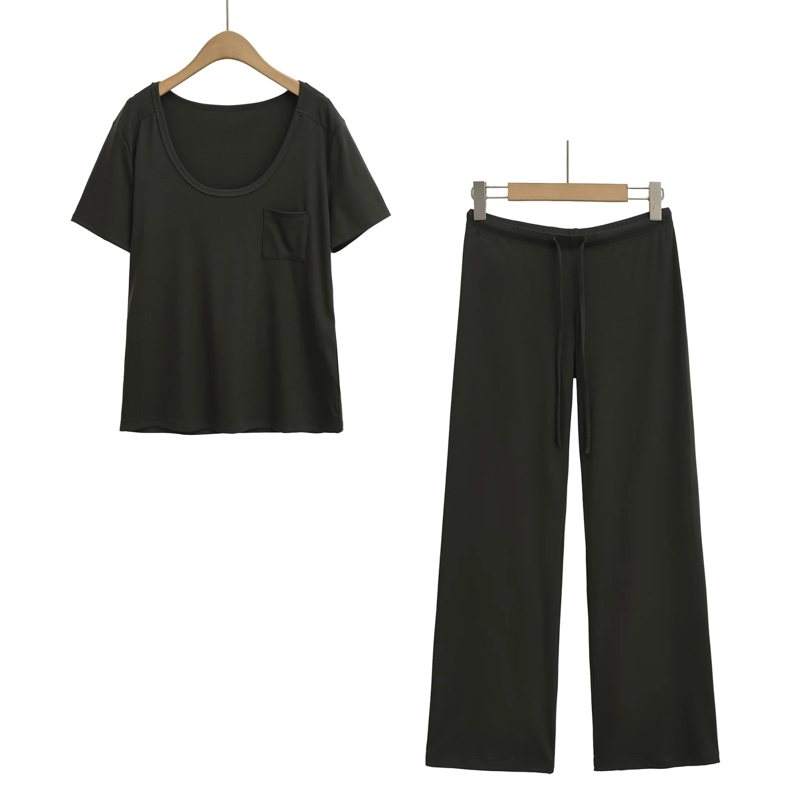 レディース カジュアル ルーズ オルト スヴェ T-irt ドストリング ラウンドネ サマー ローウエスト ドレープパンツ クールフィーリング ファイオン スレ