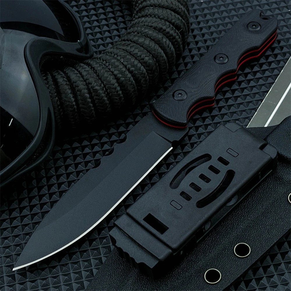 

Tactical Fixed Knife 8Cr13Mov Blade G10 Handle EDC Outdoor Camping Hunting Cutting Survival Tools with Sheath Gifts for Men