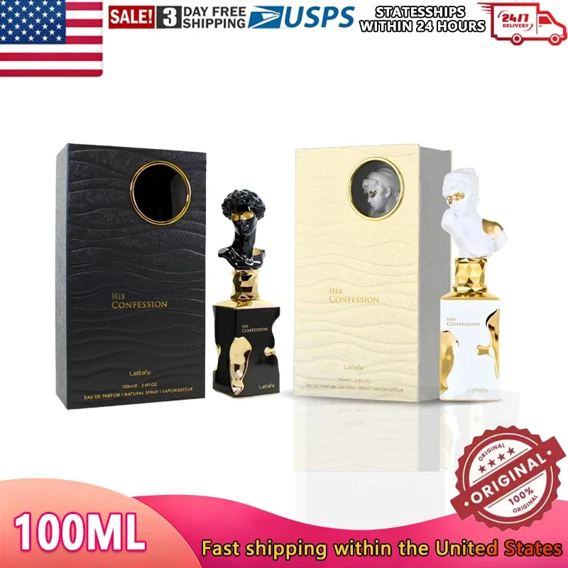 100Ml 3.40 Ounce Perfume Lattafa Her Confession Vanilla Floral Amber Musk Eau De Parfum Long Lasting Fragrance for Women