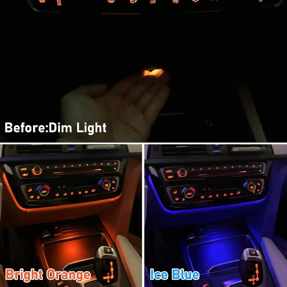 2 Colors LED Cup Holder Ambient Light Console Ambient Light For BMW 1 2 3 4 Series For BMW F20 F21 F22 F23 F30 F31 F32 F33 F34