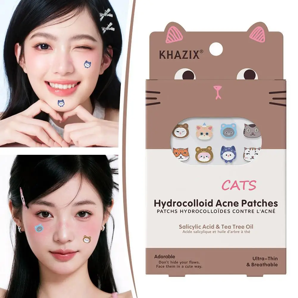 100/200/300PCS Patchs anti-acné en forme de chat mignon, autocollants de traitement invisibles pour boutons, respirants, ultra-fins, soins de la peau