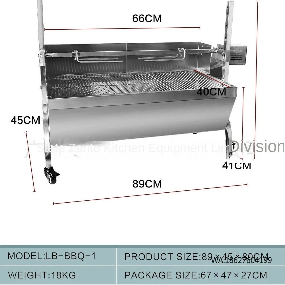 

Steel Charcoal Grill Stove Stall Outdoor Rotary Multi-Function Windproof European Grill Commercial Barbecue Shop Large Stainless