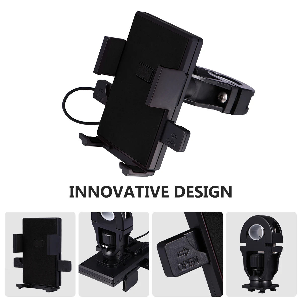 

Bicycle Navigation Bracket Bike Phone Mount Black Handlebar Compatible 4-6.5 Inches Lock Shake Proof Durable ABS