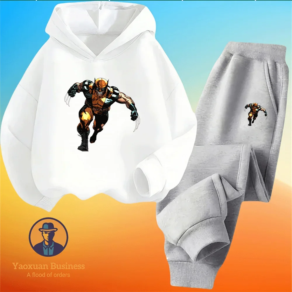 

Campus Sports Pure Cotton Two Piece Set Wolverine Fashion Cartoon Printed Tracksuit