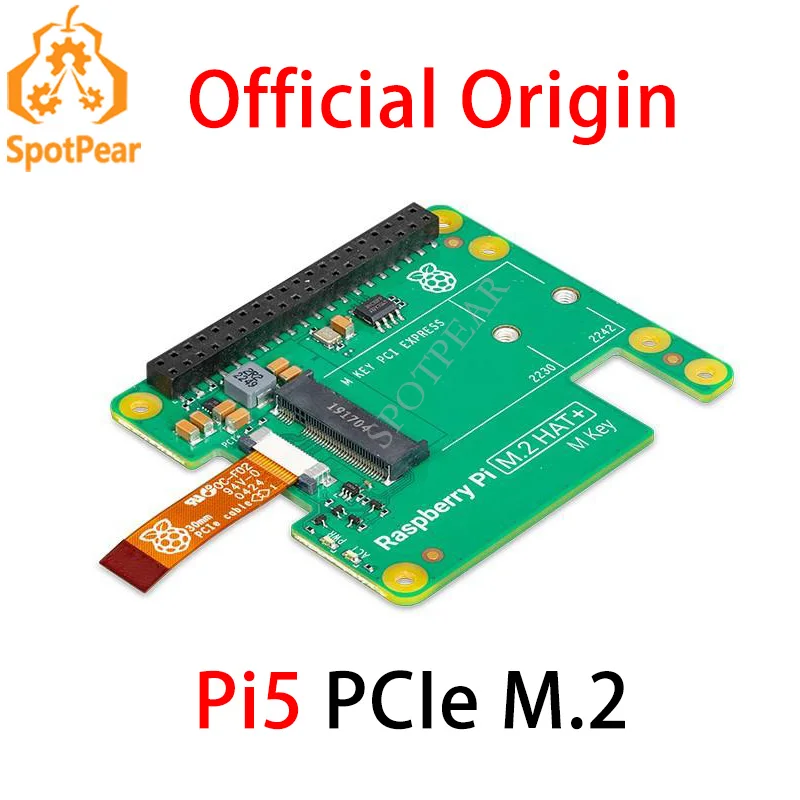 

Raspberry Pi 5 Official Original PCIe to M.2 NVMe SSD Raspberry Pi M.2 HAT+ Board For Pi5