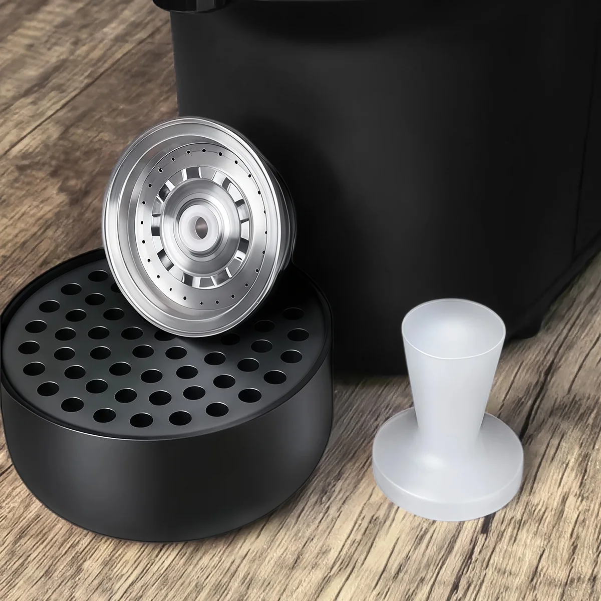 Stainless Steel Refillable Coffee Capsule Reusable Pod Compatible With Vertuoline to Reduce Waste Complete Kit with Brush Spoon